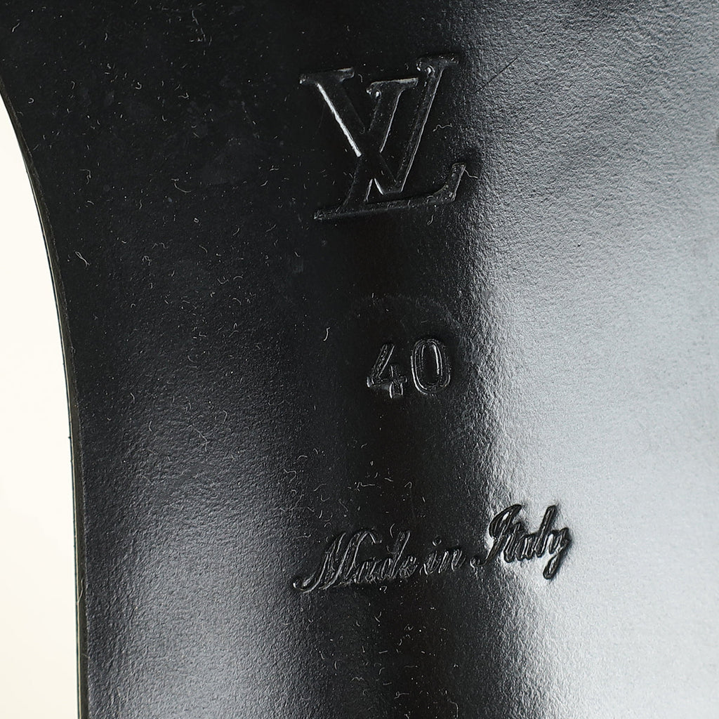 Louis Vuitton Monogram Black Lockit Mules 40