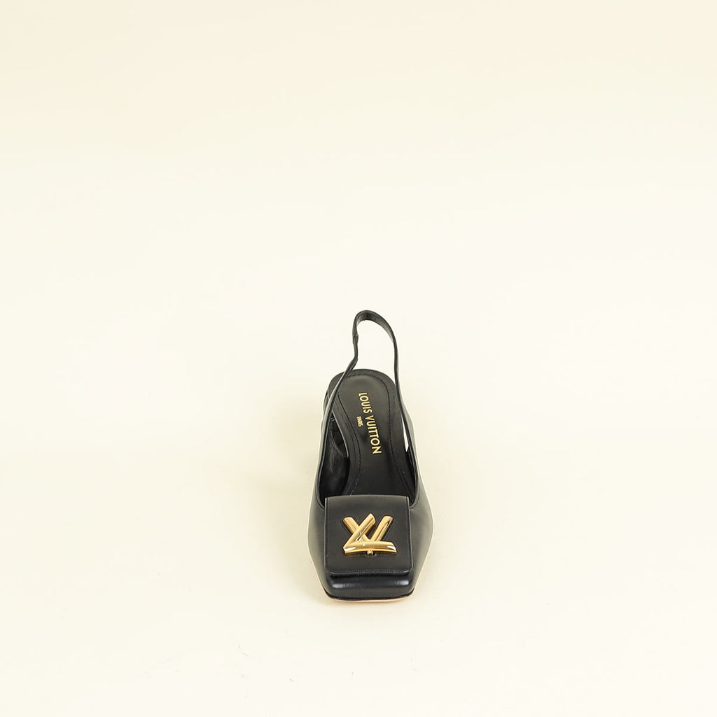 Louis Vuitton Black Shake Slingback Pumps 40