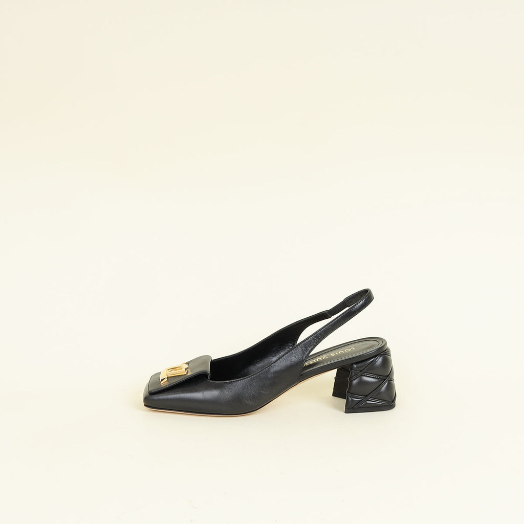 Louis Vuitton Black Shake Slingback Pumps 40