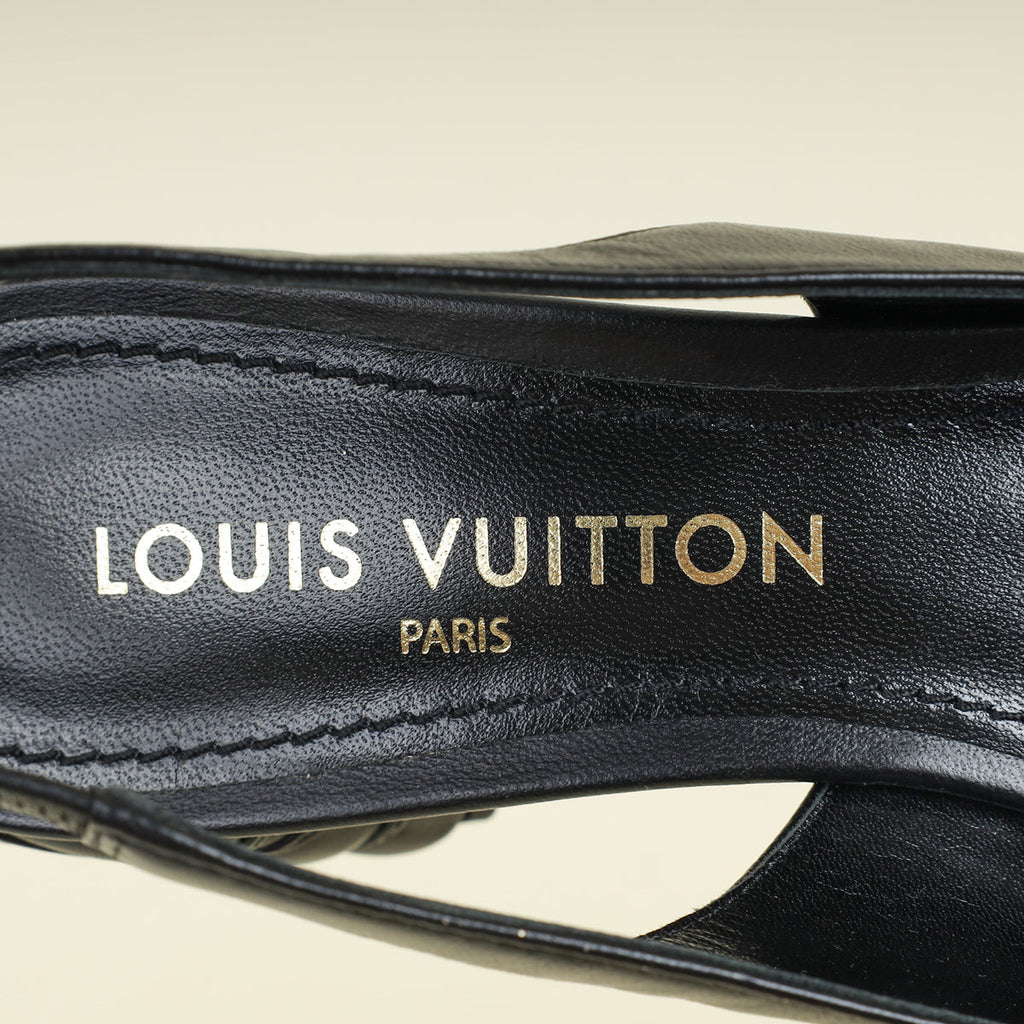 Louis Vuitton Black Shake Slingback Pumps 40