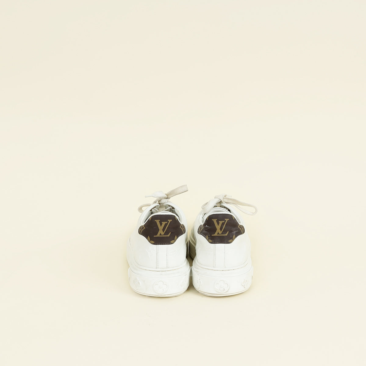 Louis Vuitton White Monogram Embossed Time Out Sneaker 40