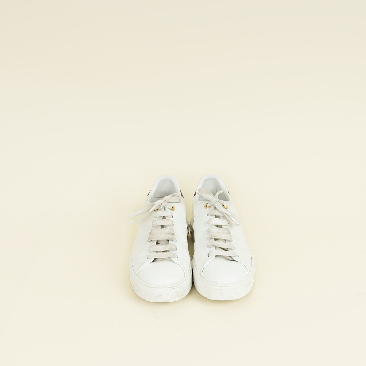 Louis Vuitton White Monogram Embossed Time Out Sneaker 40