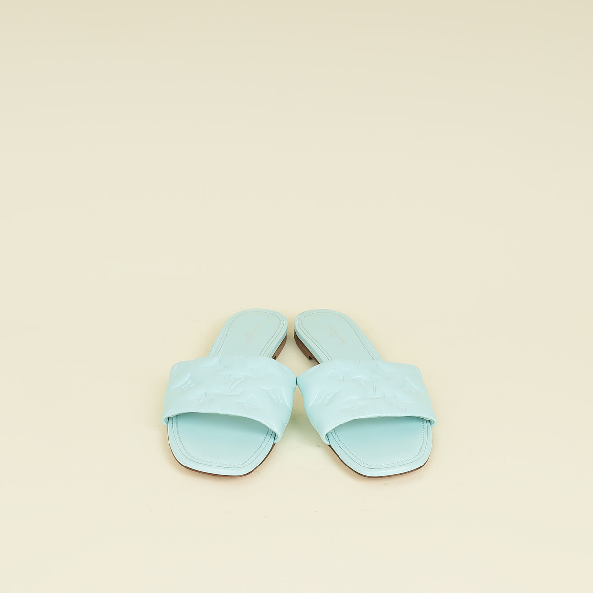 Louis Vuitton Aqua Monogram Embossed Revival Flat Mules 40