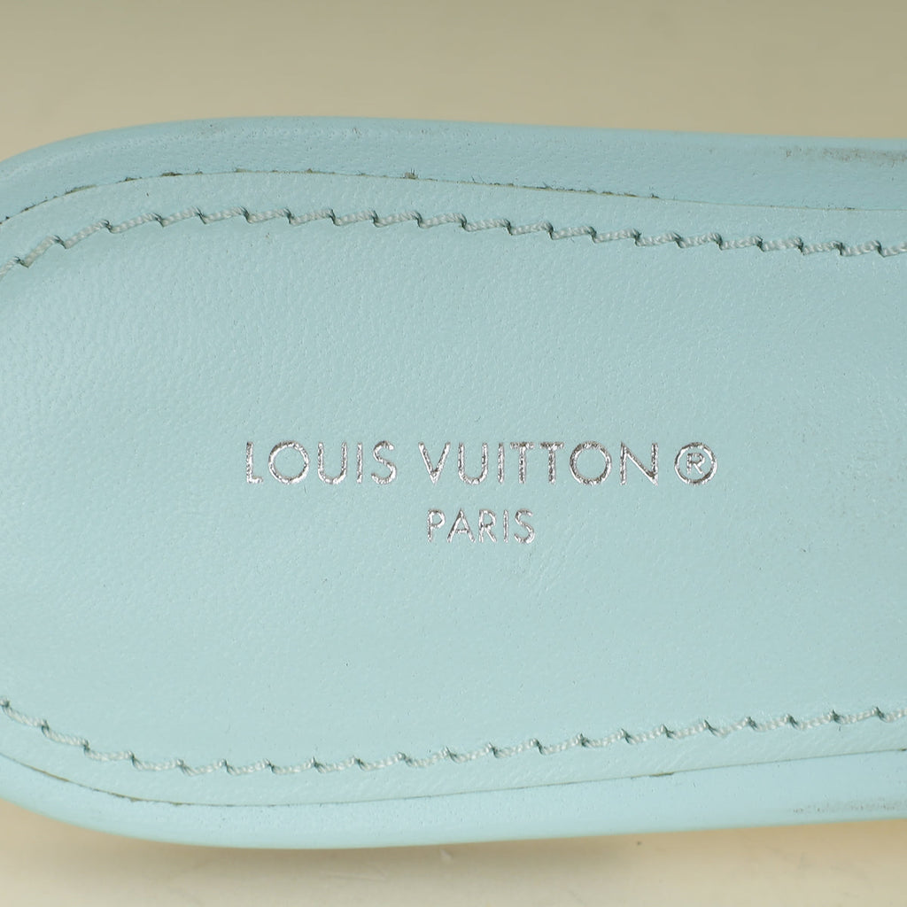 Louis Vuitton Aqua Monogram Embossed Revival Flat Mules 40
