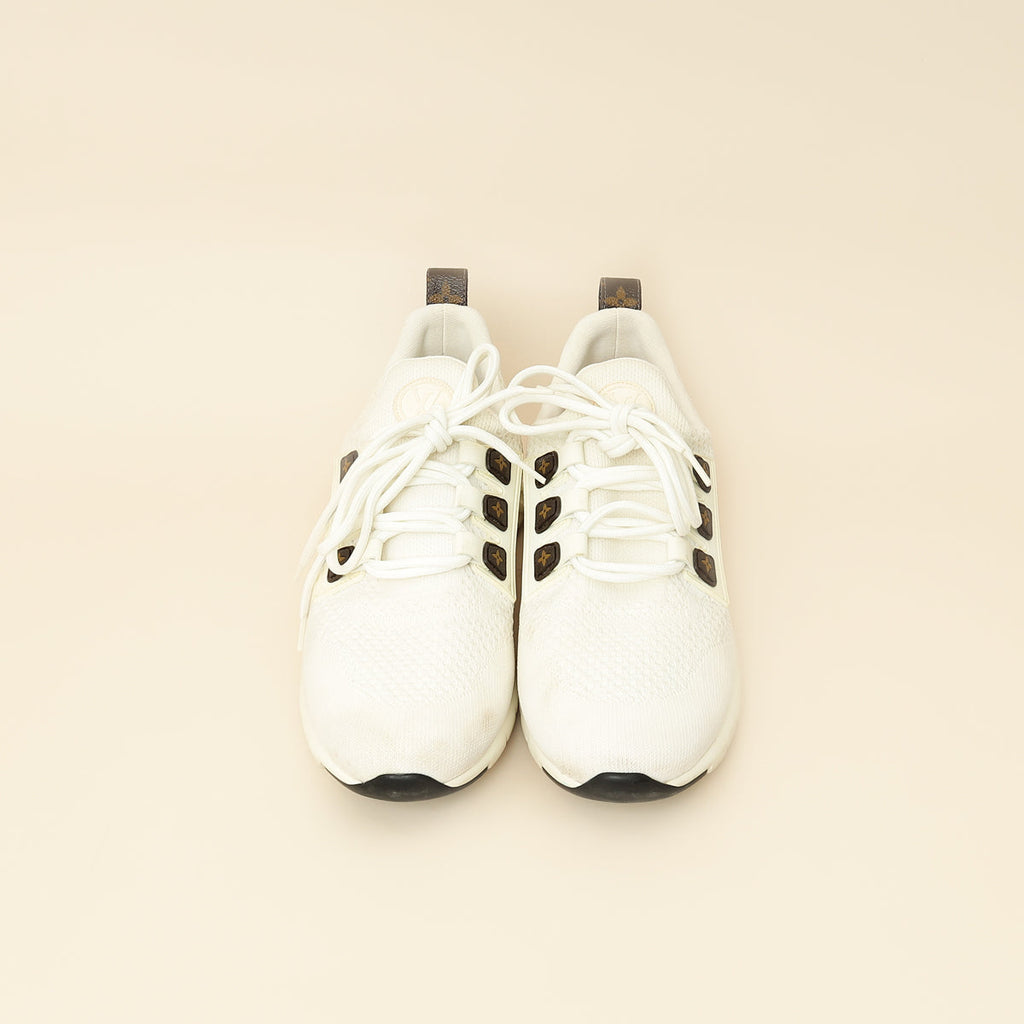 Louis Vuitton White Knit Aftergame Sneakers 41