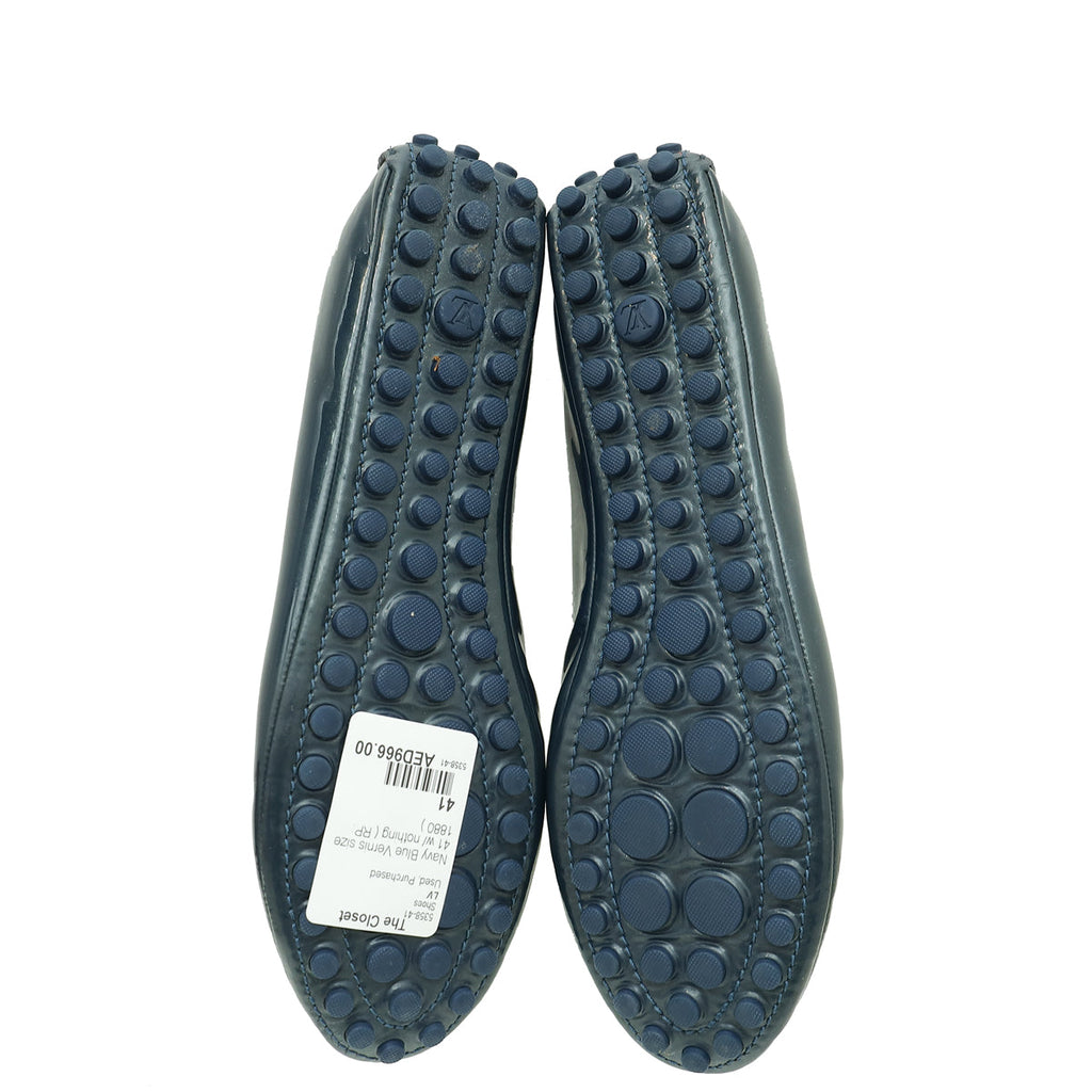 Louis Vuitton Navy Blue Oxford Ballerina Flats 41