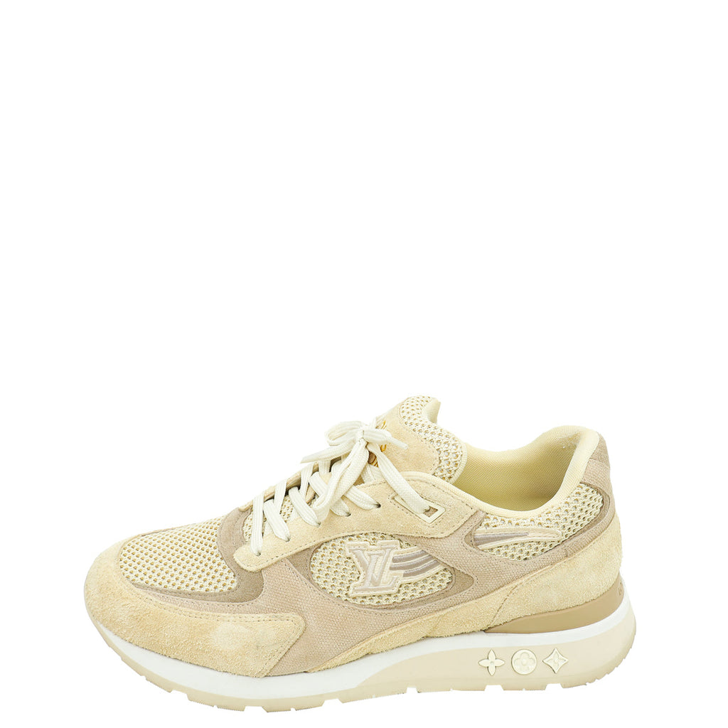 Louis Vuitton Beige Mesh and Suede Run Away Sneaker 9