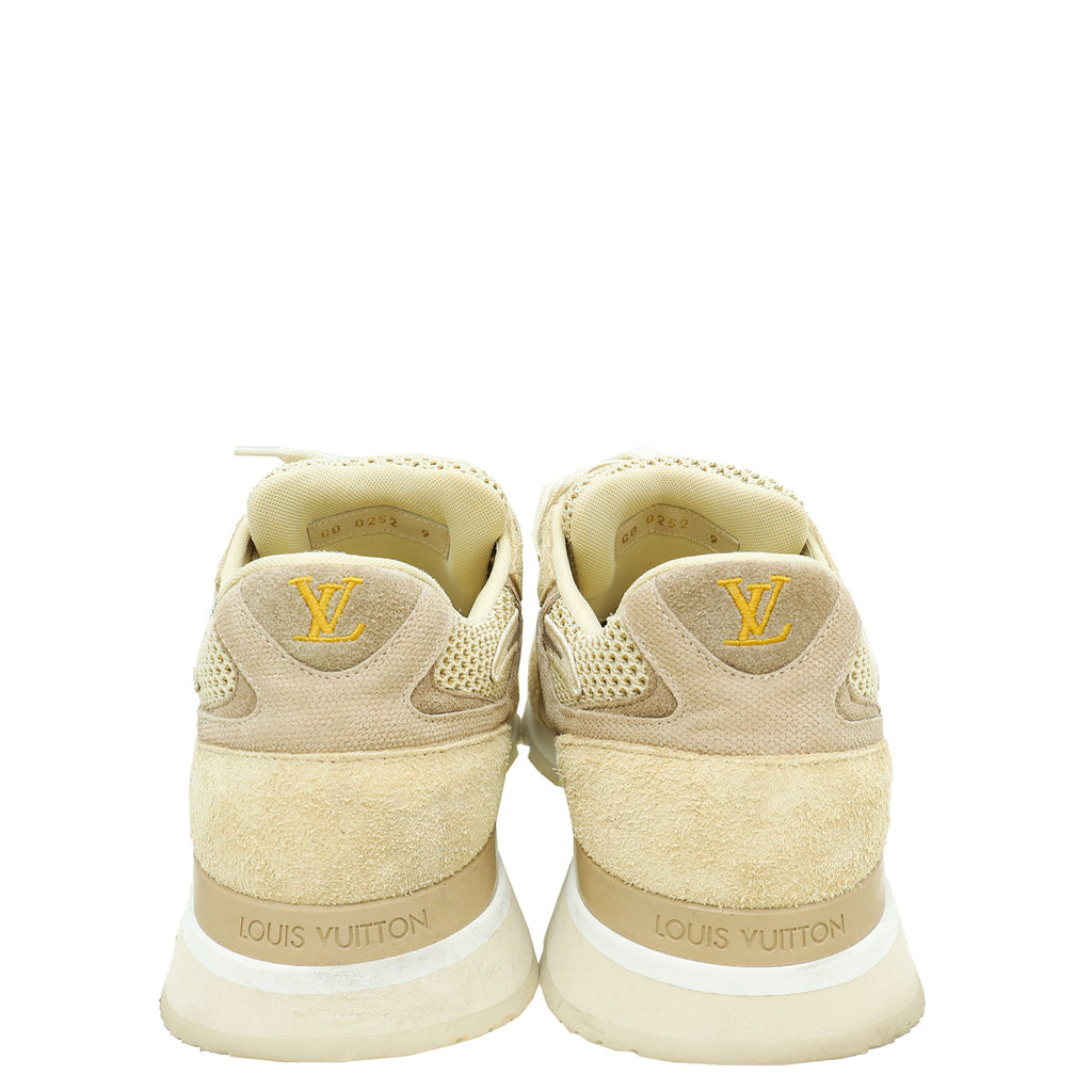 Louis Vuitton Beige Mesh and Suede Run Away Sneaker 9