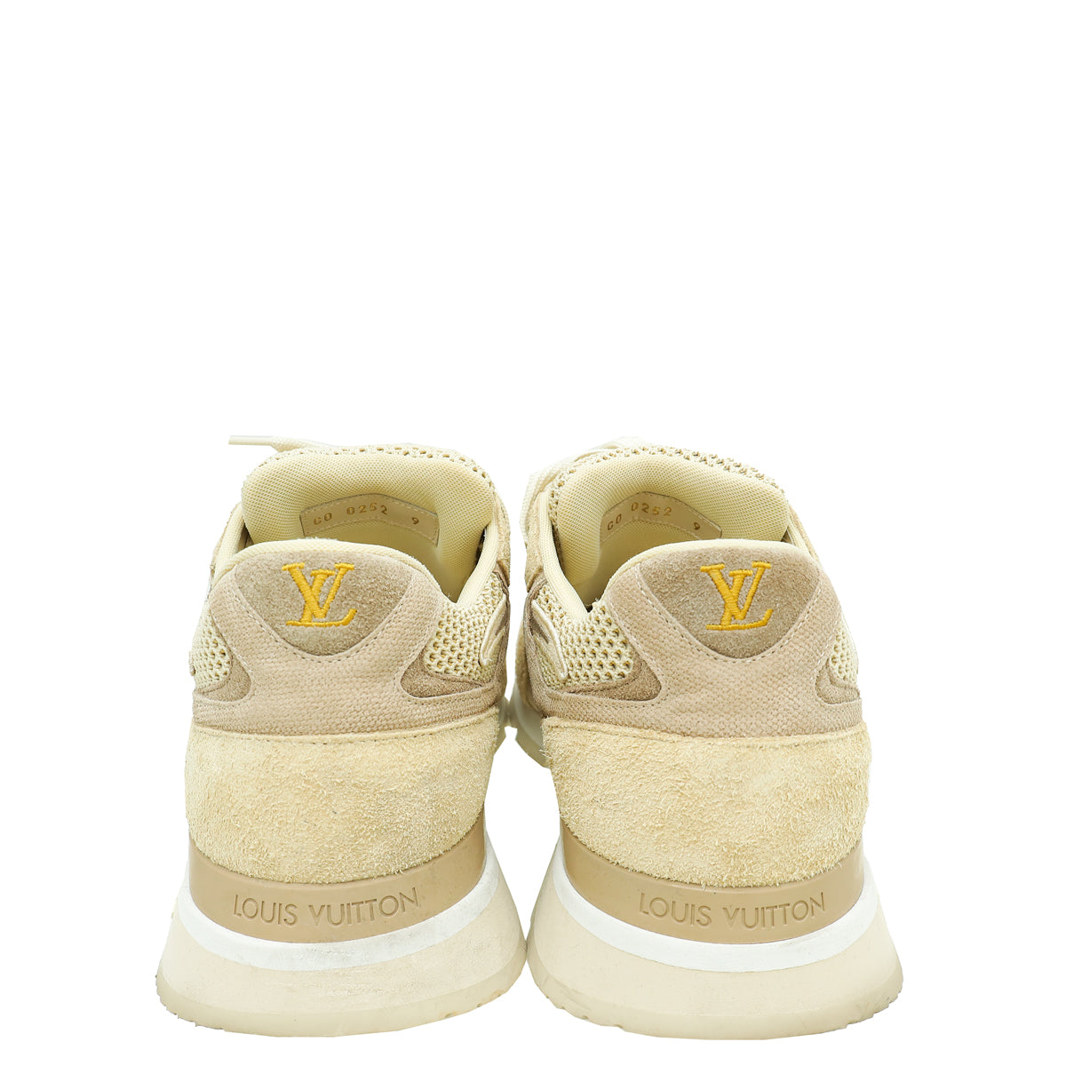 Louis Vuitton Beige Mesh and Suede Run Away Sneaker 9