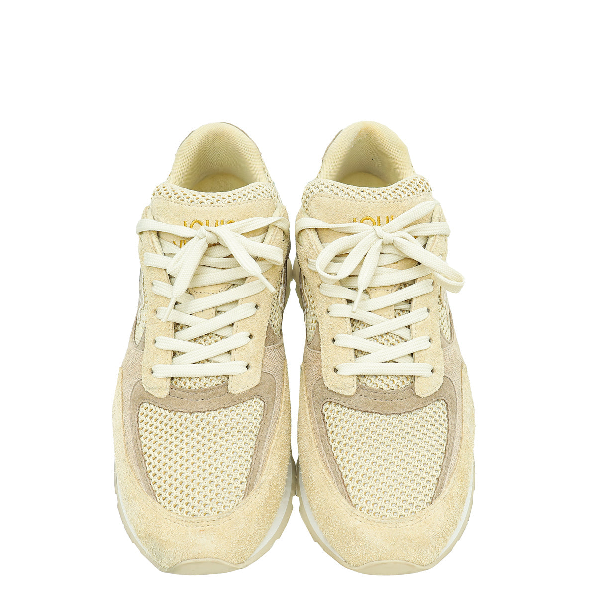 Louis Vuitton Beige Mesh and Suede Run Away Sneaker 9