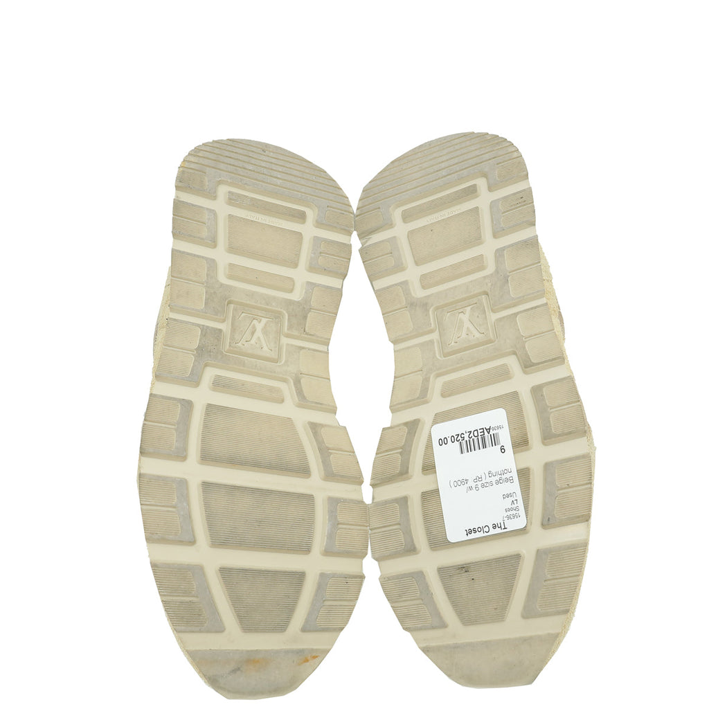 Louis Vuitton Beige Mesh and Suede Run Away Sneaker 9