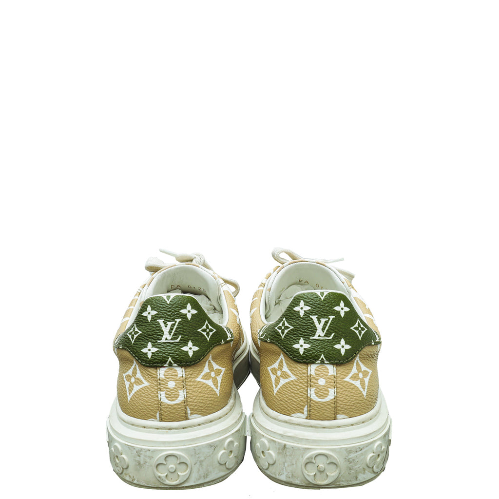 Louis Vuitton Bicolor Monogram Giant Time Out Sneakers 36
