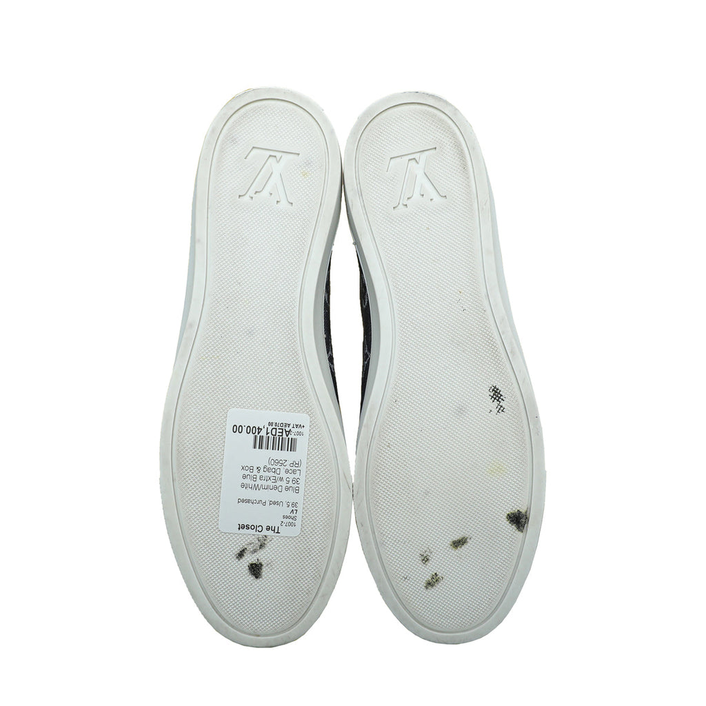 Louis Vuitton Bicolor Denim Monogram Punchy High Cut Sneaker 39.5