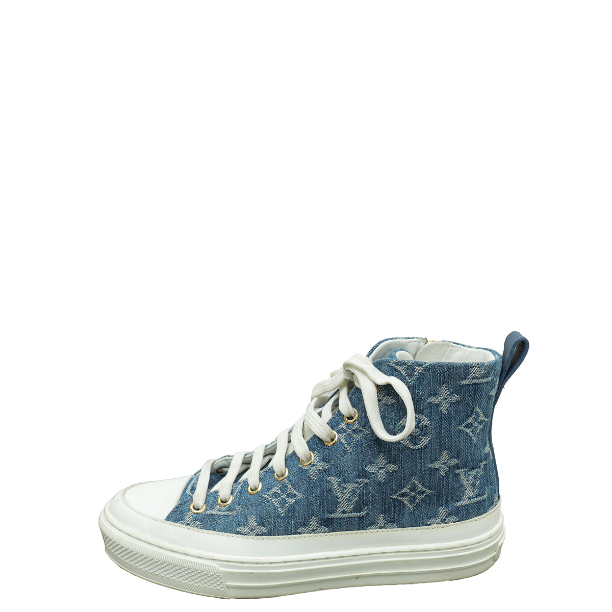 Louis Vuitton Blue Denim Monogram Stellar High Top Sneaker 35.5