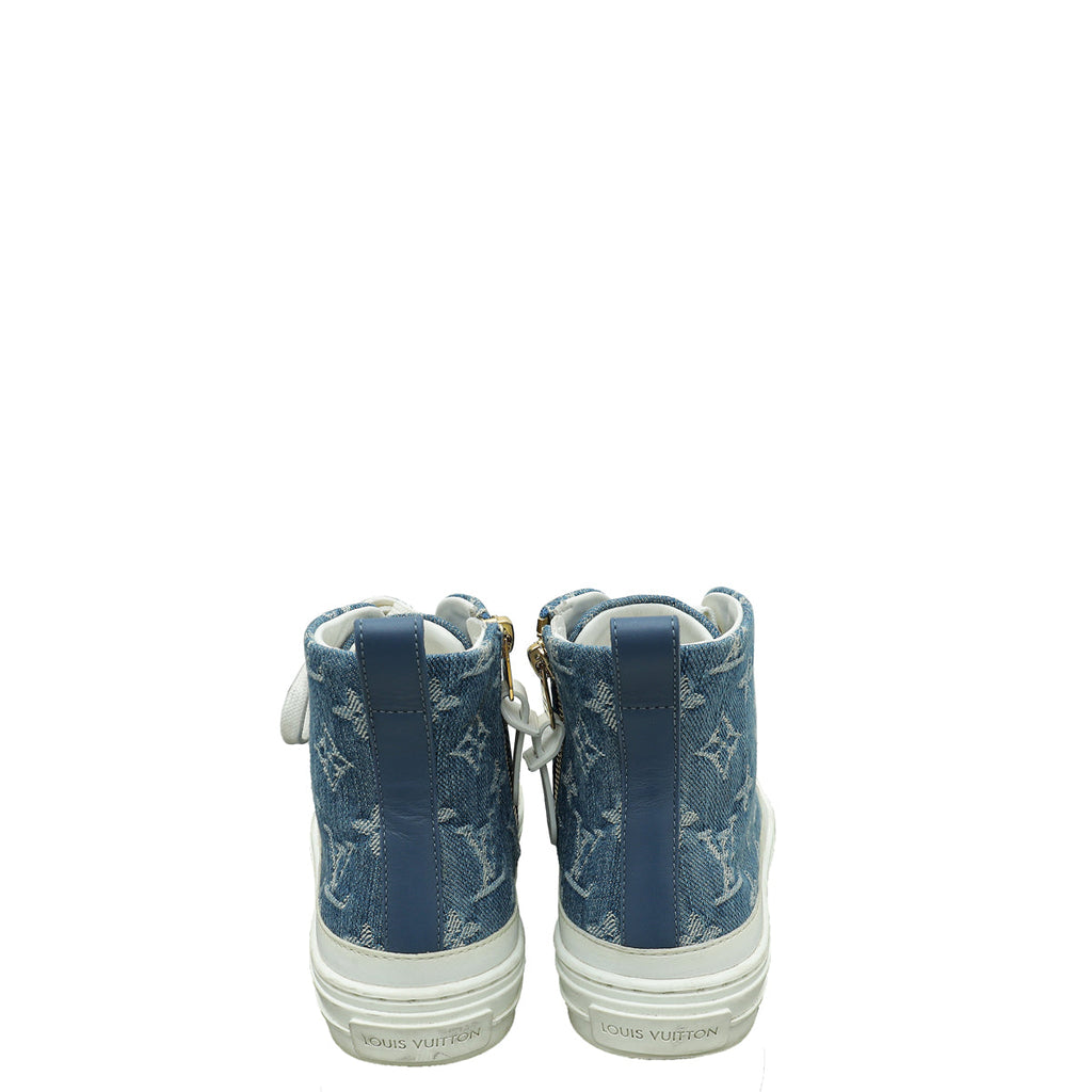 Louis Vuitton Blue Denim Monogram Stellar High Top Sneaker 35.5