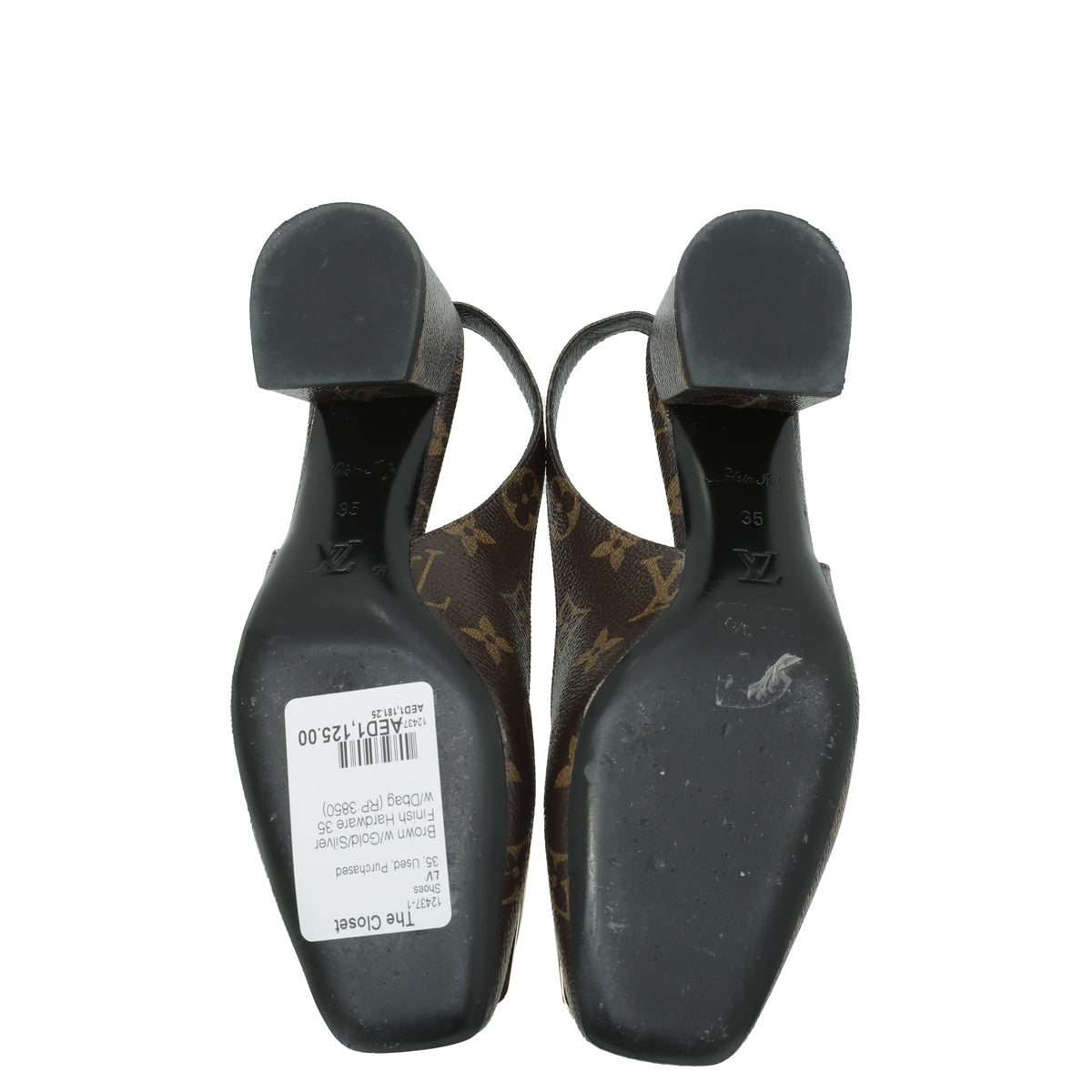 Louis Vuitton Brown Monogram Madeleine Slingback 35