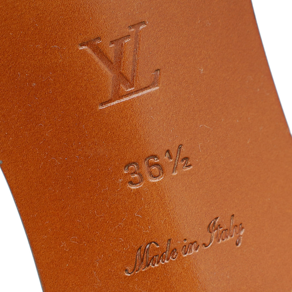 Louis Vuitton Natural Python Lock It Mules 36.5