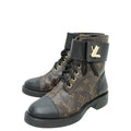 Louis Vuitton Monogram Black Wonderland Flat Ranger Boot 36.5