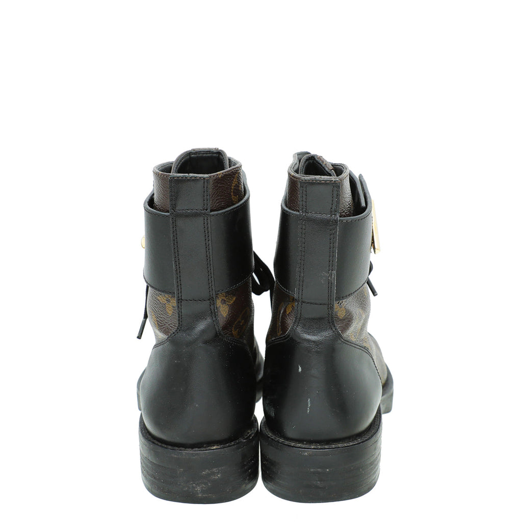 Louis Vuitton Monogram Black Wonderland Flat Ranger Boot 36.5