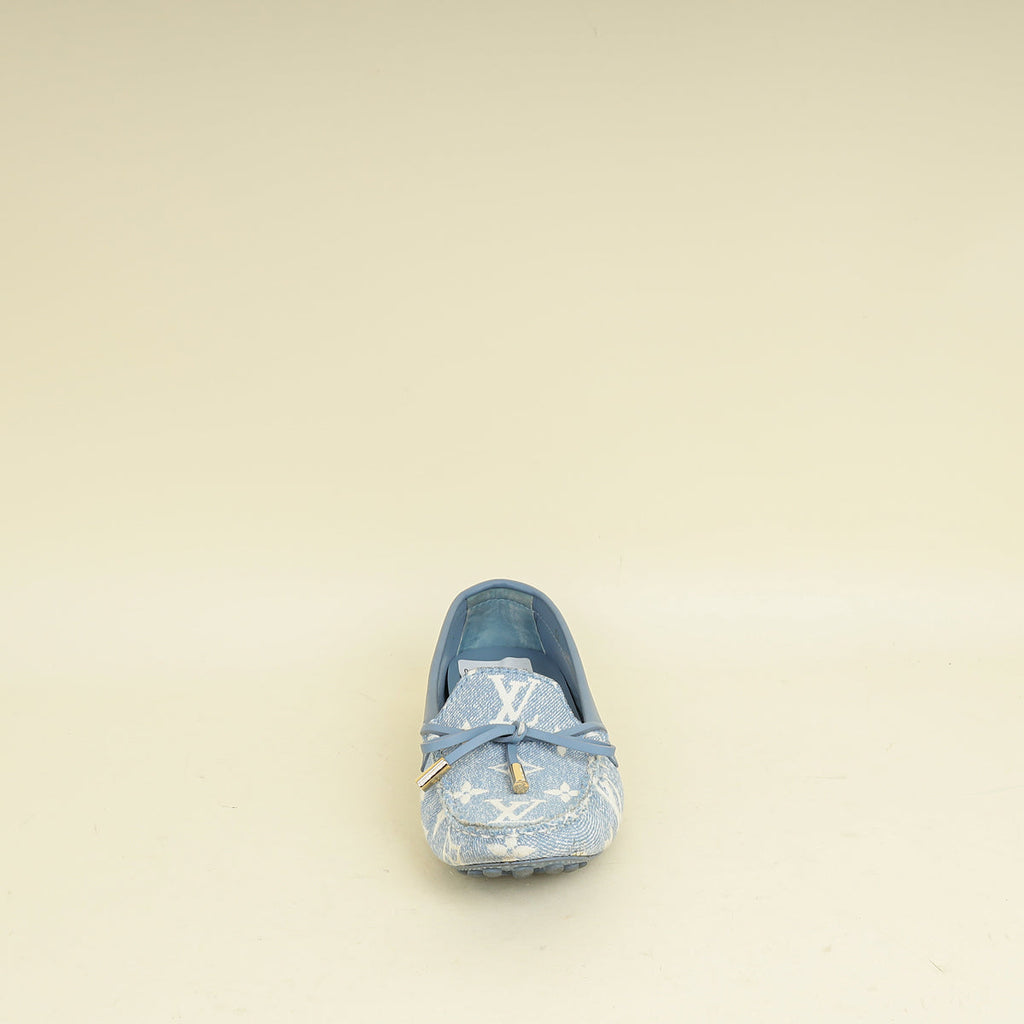 Louis Vuitton Blue Monogram Denim Gloria Flat Loafer 36