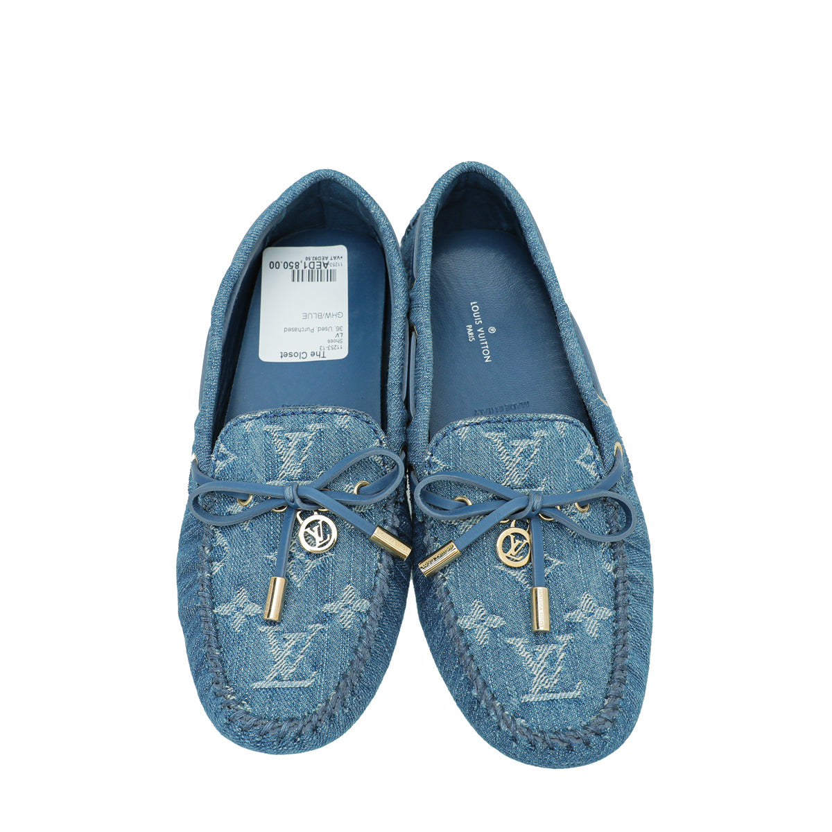 Louis Vuitton Blue Monogram Denim Golloria Flat Loafer 36