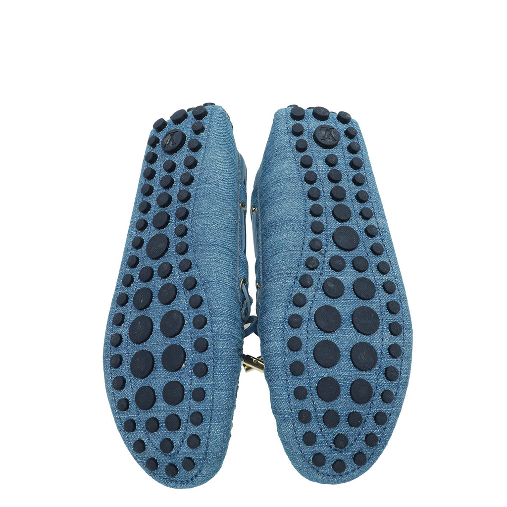 Louis Vuitton Blue Monogram Denim Golloria Flat Loafer 36