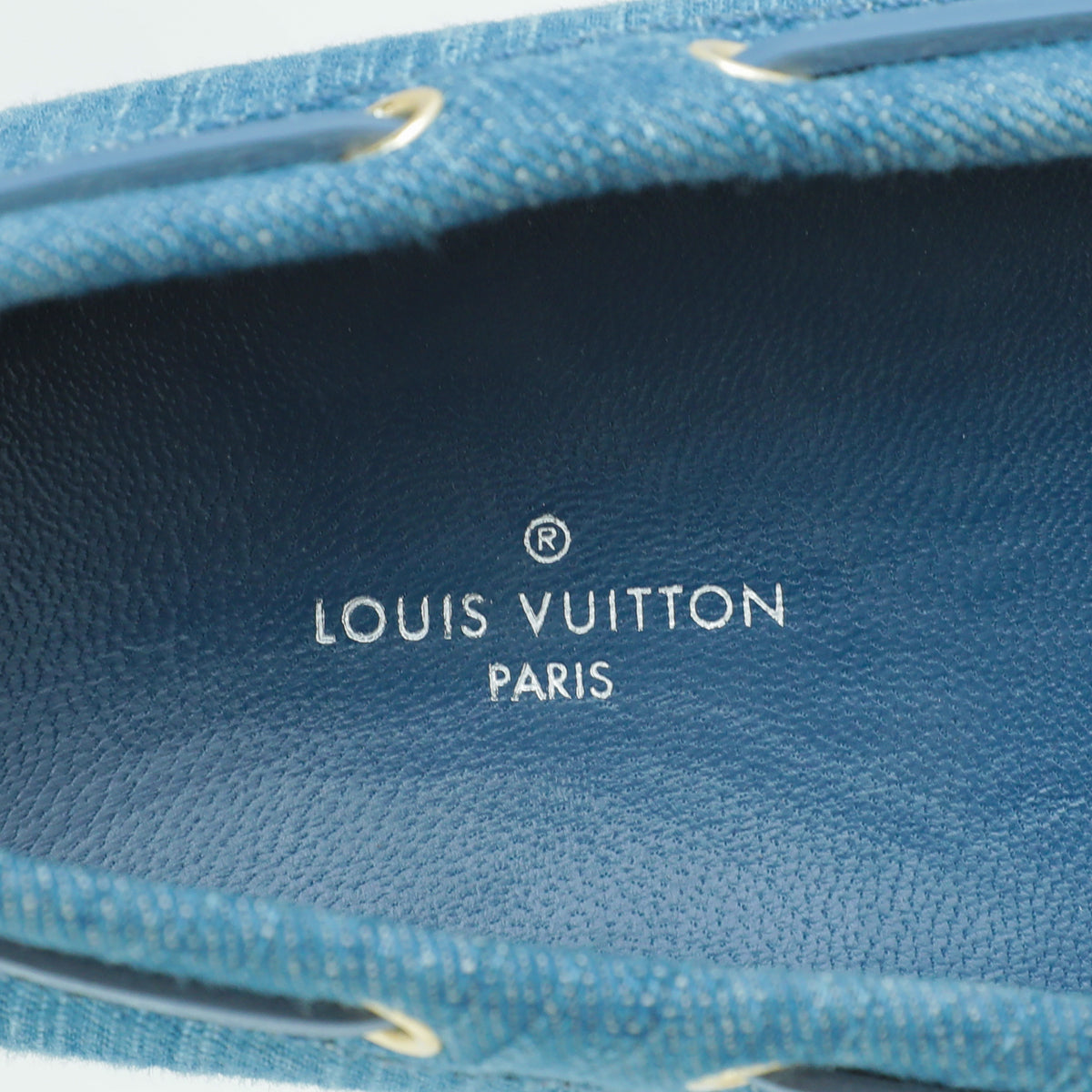 Louis Vuitton Blue Monogram Denim Golloria Flat Loafer 36