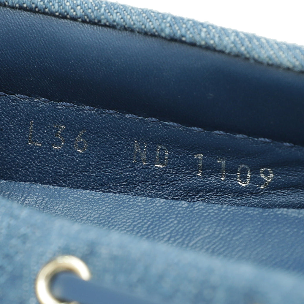 Louis Vuitton Blue Monogram Denim Golloria Flat Loafer 36