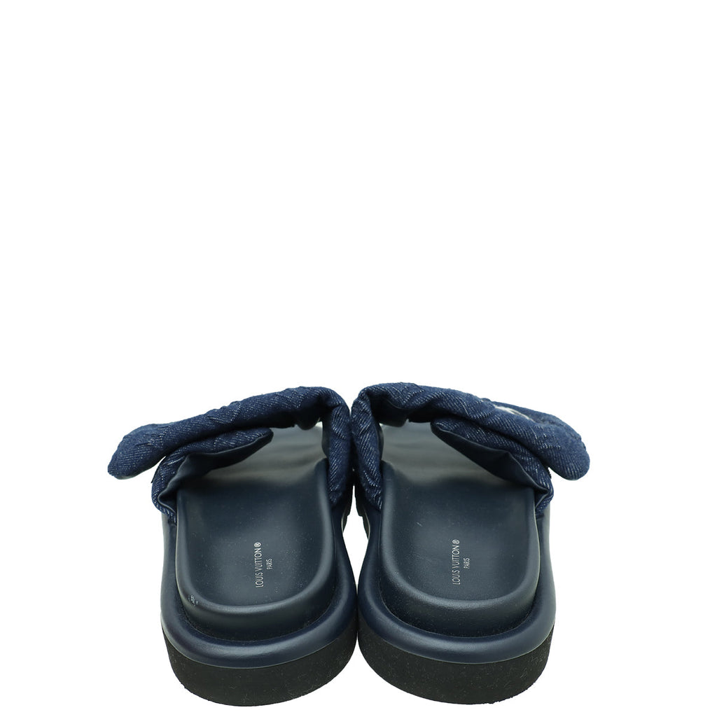 Louis Vuitton Navy Blue Monogram Denim Pillow Flat Comfort Mule 36