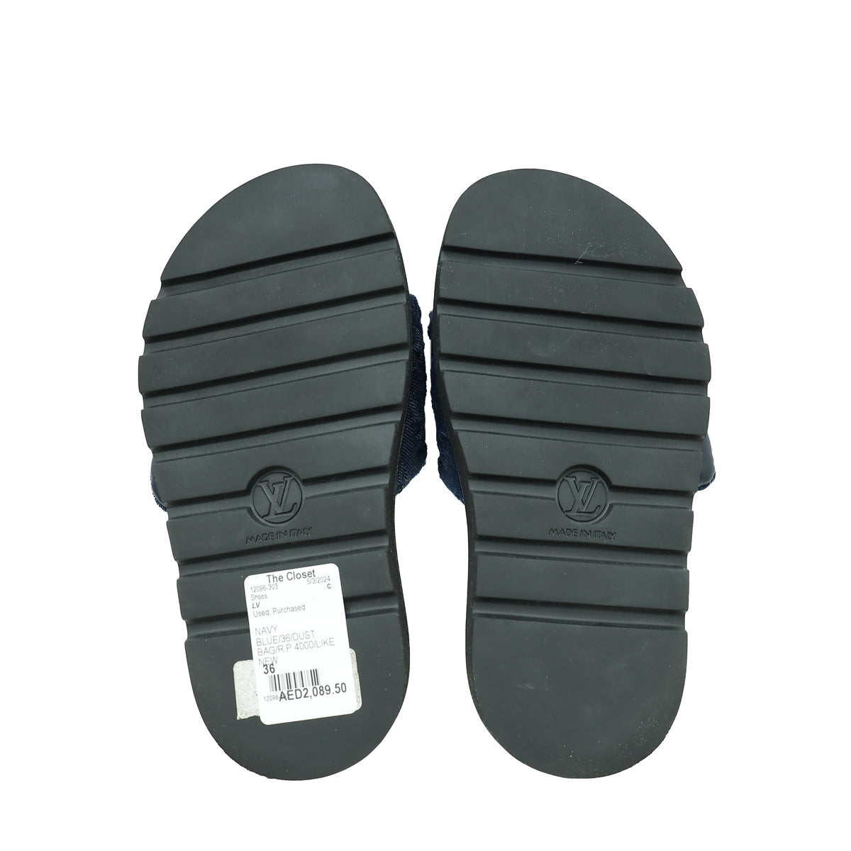 Louis Vuitton Navy Blue Monogram Denim Pillow Flat Comfort Mule 36