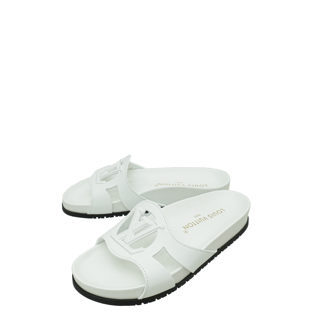 Louis Vuitton Blanc Isola Flat Comfort Mule 36