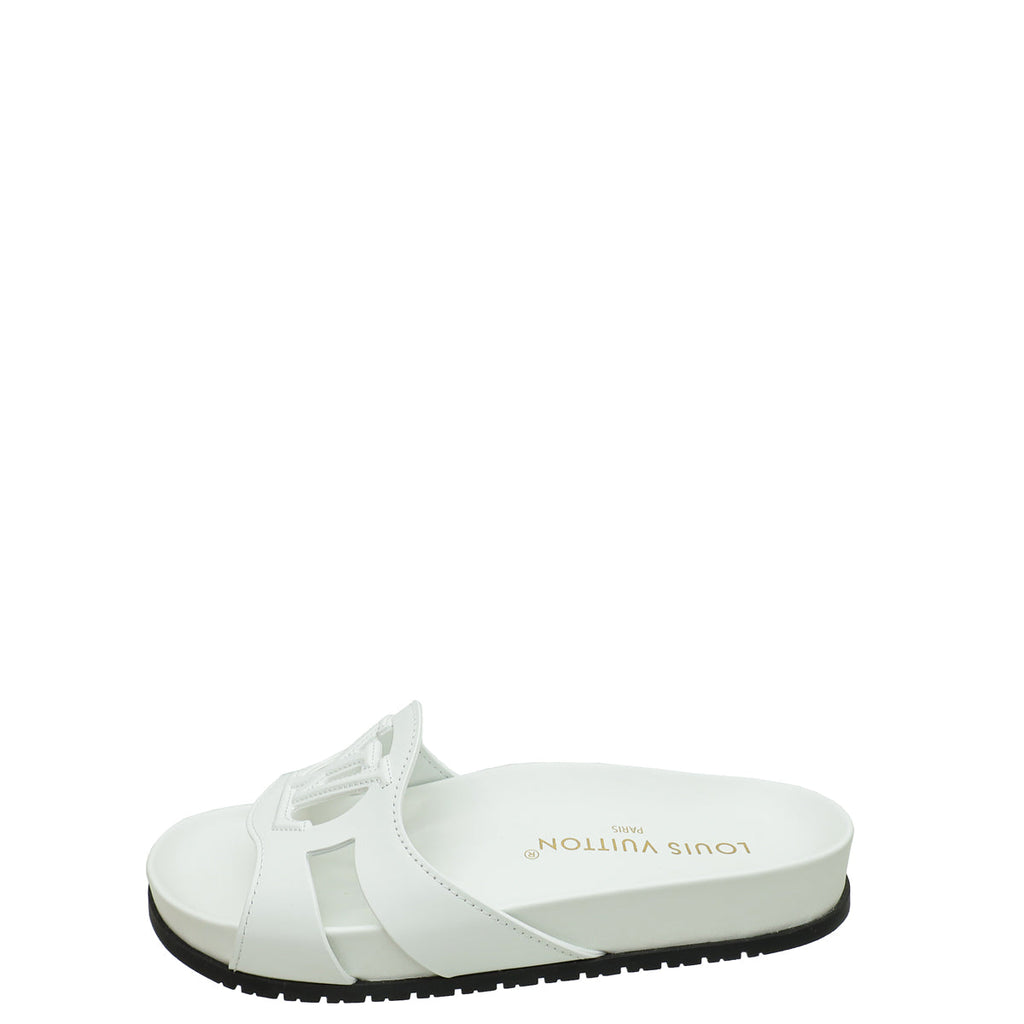 Louis Vuitton Blanc Isola Flat Comfort Mule 36