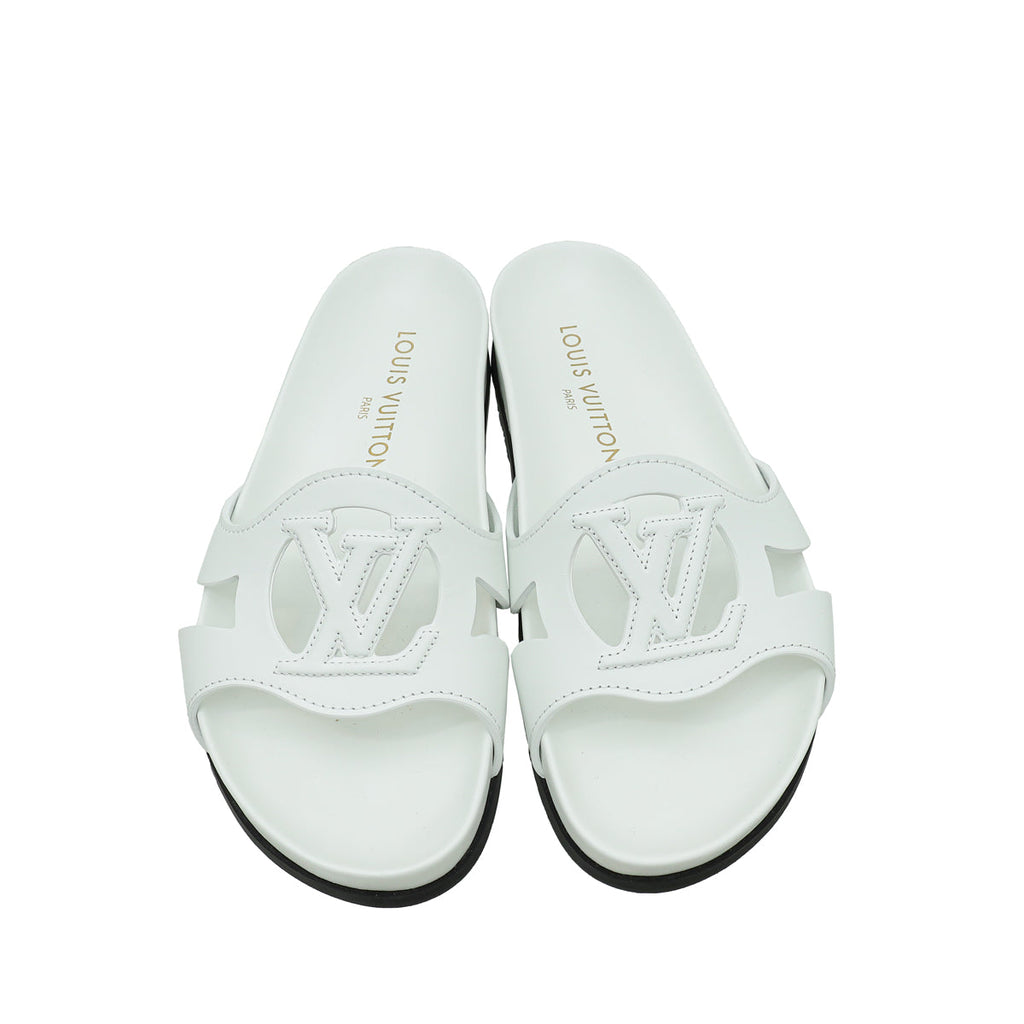 Louis Vuitton Blanc Isola Flat Comfort Mule 36