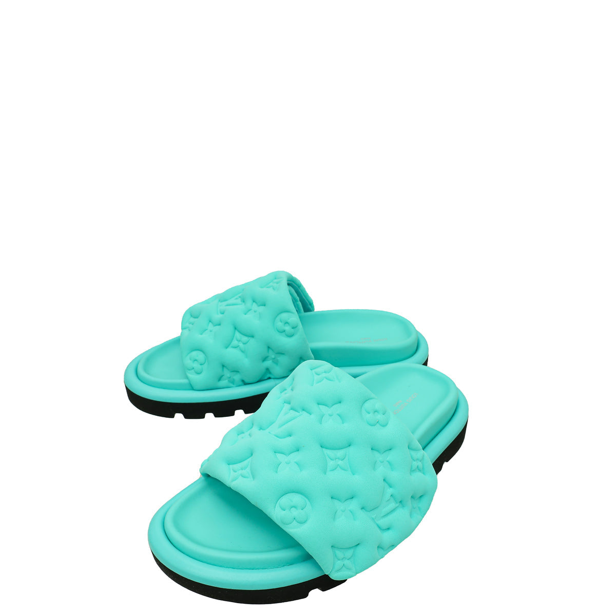 Louis Vuitton Bleu Clair Monogram Fabric Embossed Monogram Pool Pillow Comfort Mules 36