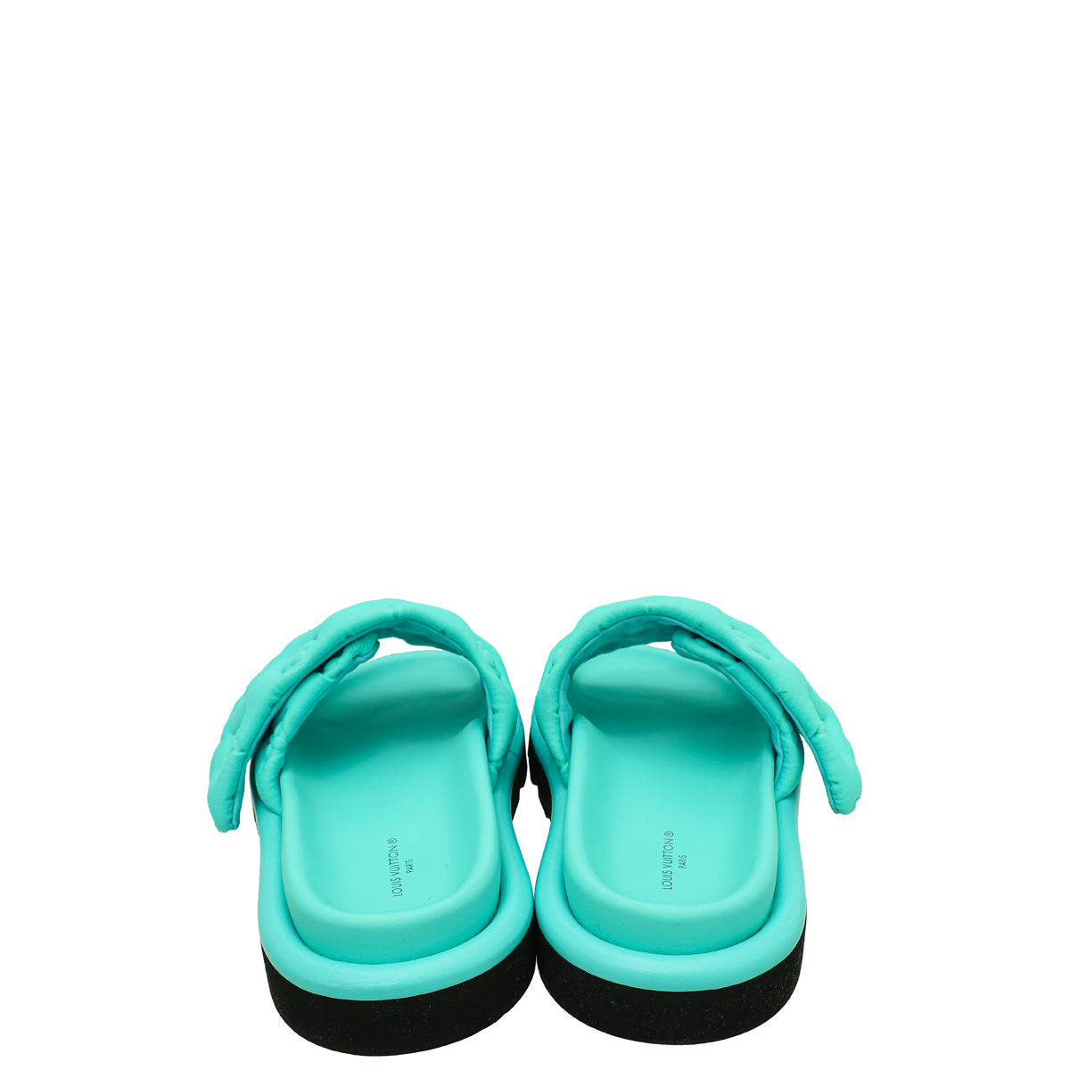 Louis Vuitton Bleu Clair Monogram Fabric Embossed Monogram Pool Pillow Comfort Mules 36