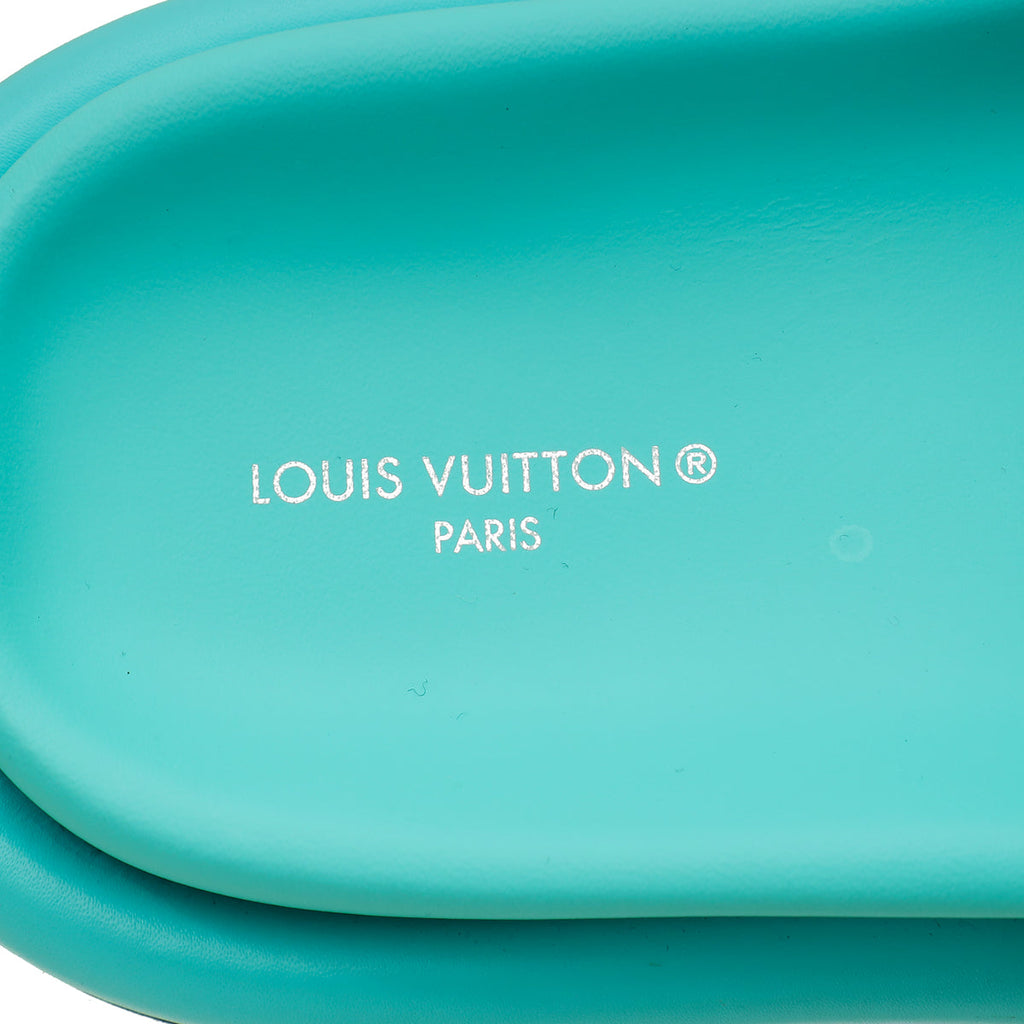Louis Vuitton Bleu Clair Monogram Fabric Embossed Monogram Pool Pillow Comfort Mules 36