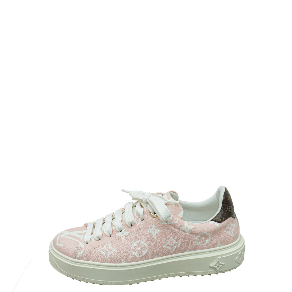 Louis Vuitton Bicolor Monogram Timeout Sneaker 37.5
