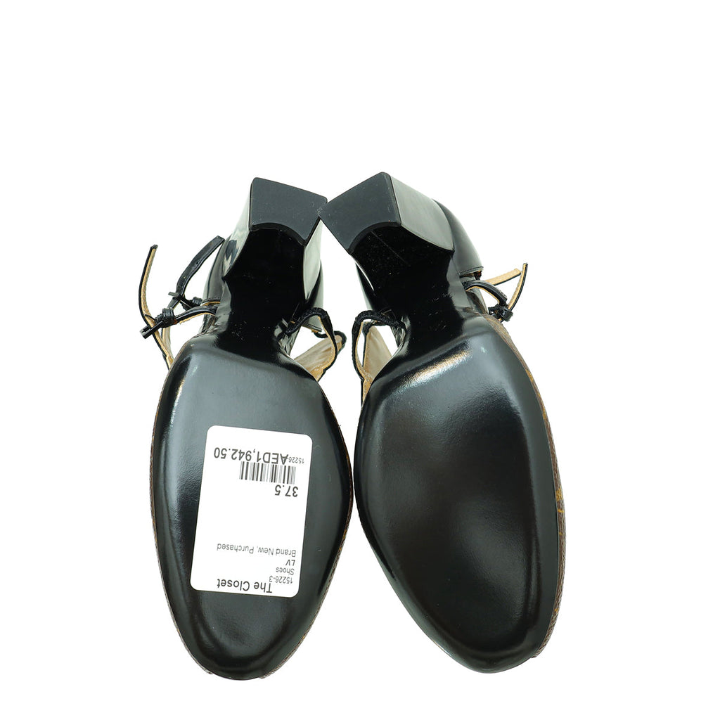 Louis Vuitton Monogram Black Headline Pumps 37.5