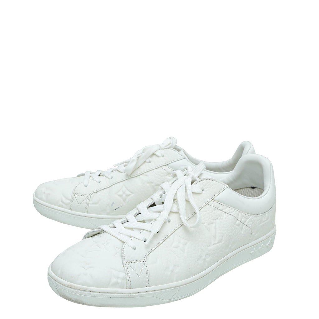 Louis Vuitton White Monogram Embossed Luxembourg Trainer Sneaker 7
