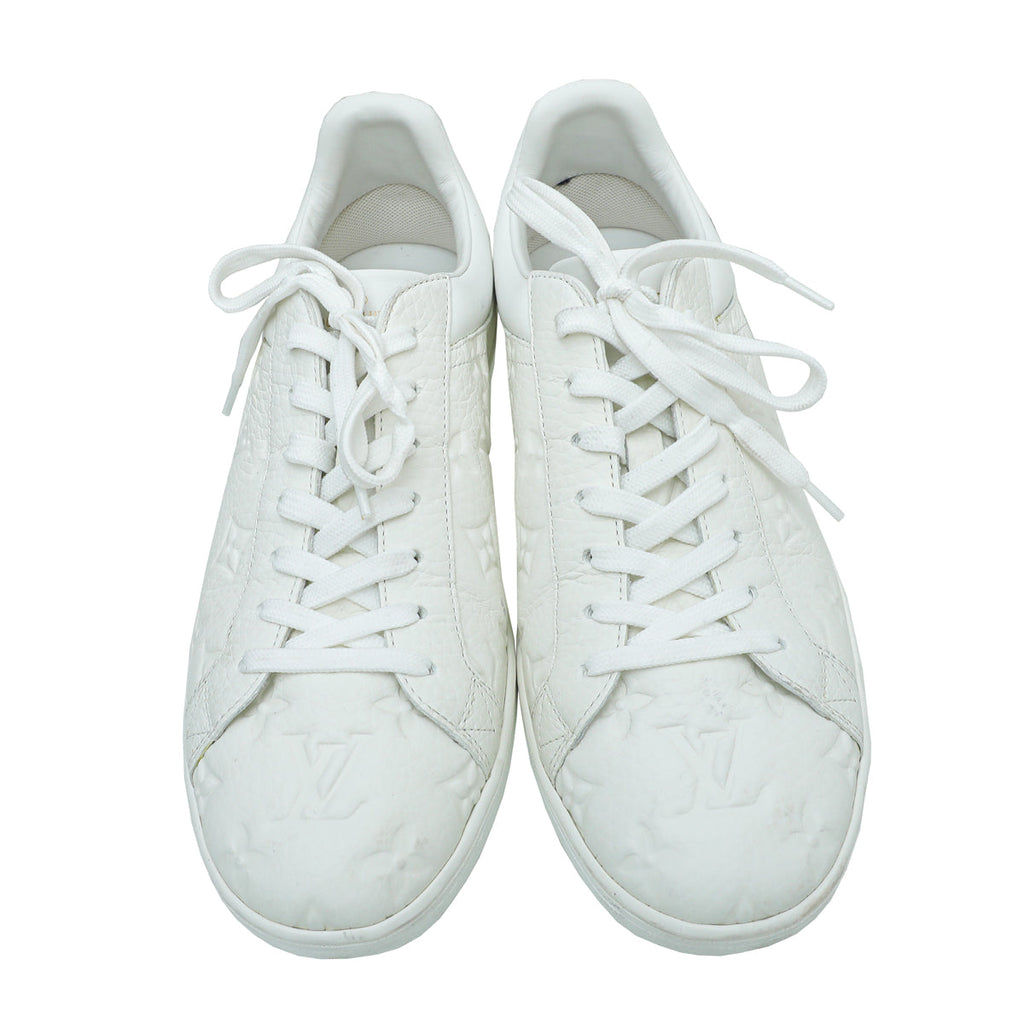 Louis Vuitton White Monogram Embossed Luxembourg Trainer Sneaker 7