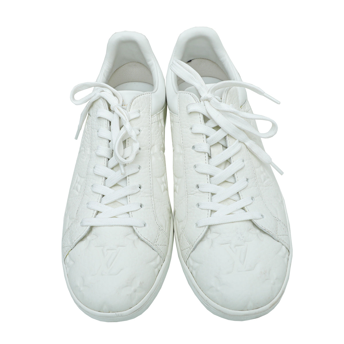 Louis Vuitton White Monogram Embossed Luxembourg Trainer Sneaker 7