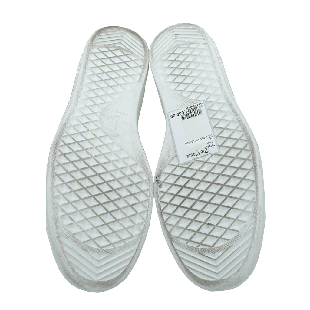 Louis Vuitton White Monogram Embossed Luxembourg Trainer Sneaker 7