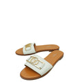Louis Vuitton White Lock It Flat Mules 37