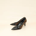 Louis Vuitton Monogram Black Pointed Toe Pumps 37