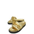 Louis Vuitton Gold Monogram Embossed Sunset Flat Comfort Mules 37