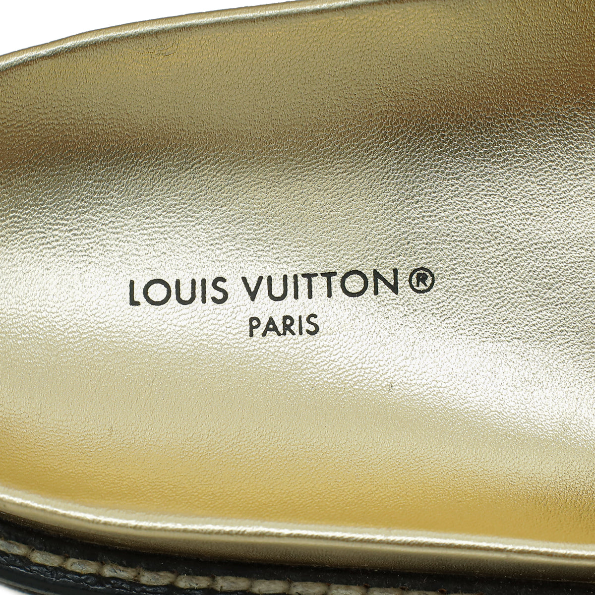 Louis Vuitton Gold Monogram Embossed Sunset Flat Comfort Mules 37