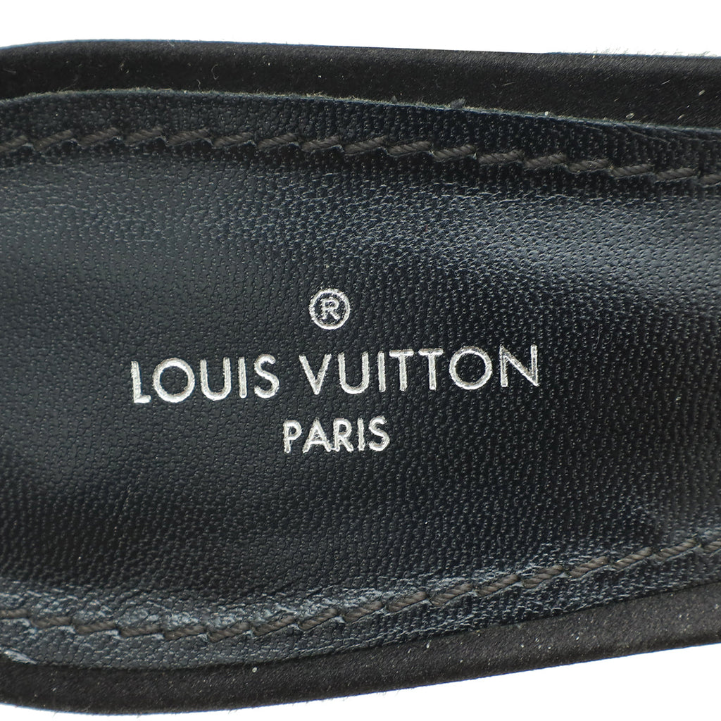 Louis Vuitton Black Satin Madeleine Mules 38.5