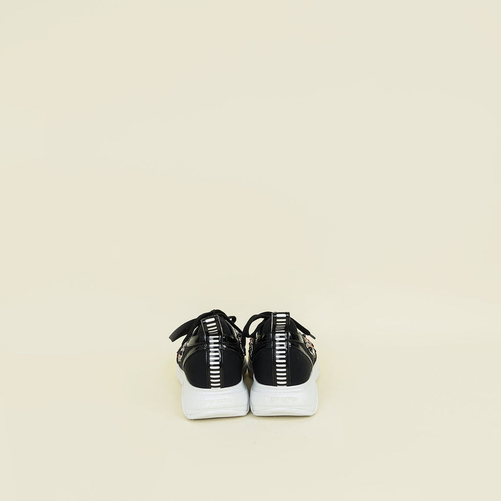 Louis Vuitton Black Mesh Embellished Sneakers 38.5