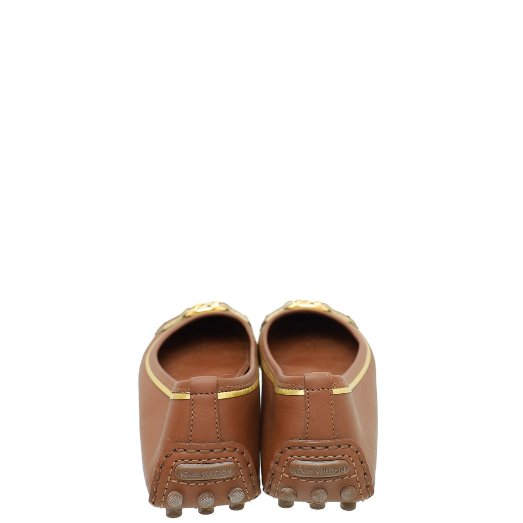 Louis Vuitton Brown Oxford Ballerina Flats 38