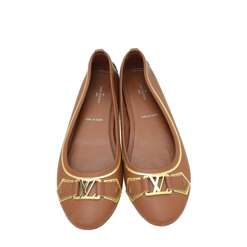 Louis Vuitton Brown Oxford Ballerina Flats 38